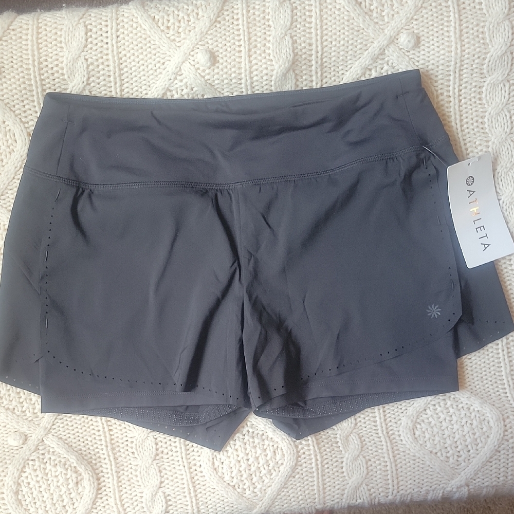 Athleta Women's Black Athletic Shorts - Picture 2 of 16